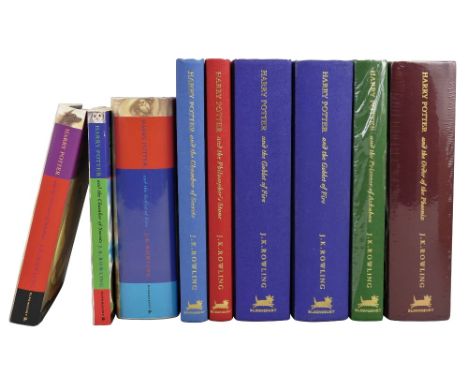 Rowling J K: Harry Potter, seven deluxe first editions published by Bloomsbury comprising The Philosopher's Stone, The Chambe