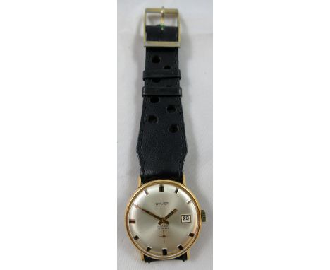 Nivor - an 18ct gold manual wind gentleman's wristwatch, reference number 488904, cal 336 N, the silvered dial with baton mar