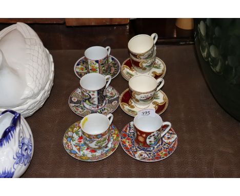 Seven various cups and saucers 