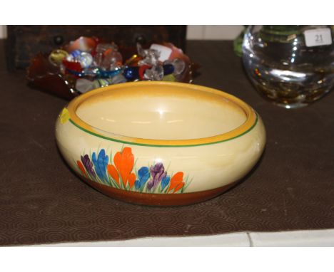 A Bizarre by Clarice Cliff "Crocus" pattern bowl AF