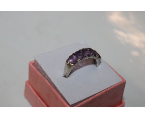 A vintage Sterling silver and amethyst ring, size O/P