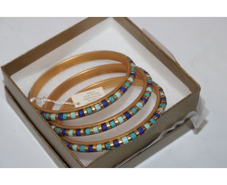 Three MMA enamel decorate bangles 