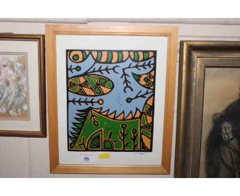 P.D. Hopper? screen print "Insect Images", signed verso 
