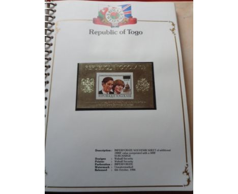 Charles and Diana omnibus collection, mnh, neat presented in specialised album, m/sheets, g/pairs, scarcer foreign Togo gold 