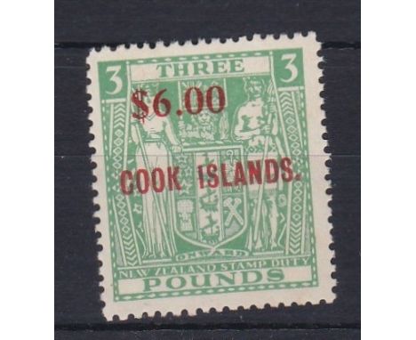 Cook Islands 1967- Decimal currency surcharged 6 dollars, SG220 u/m mint £5 cat value £120