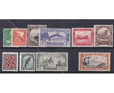 New Zealand 1935-36-Definitives SG556-557-562-569-u/m part set to 3/- cat value £162