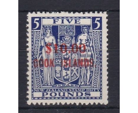 Cook Islands 1967-Decimal currency surcharged 10 dollars, SG221 u/m mint £5 cat value £170