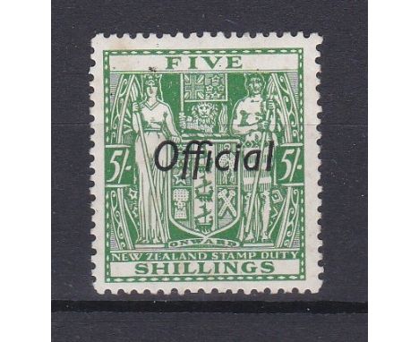 New Zealand 1938-Official 5/-, SG0119, fresh m/mint, cat £160