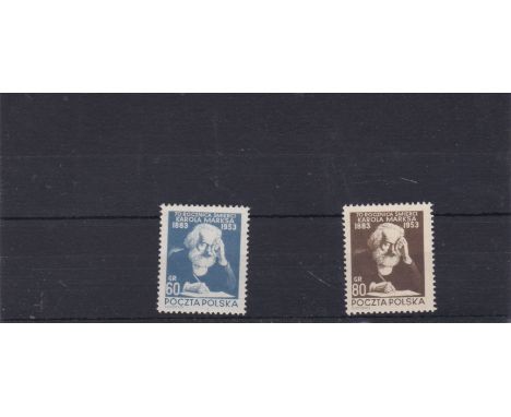 Poland 1953-70th Death Anniv of Marx, SG802-803 Michel 795-796 e/m/mint -mint set cat value £30
