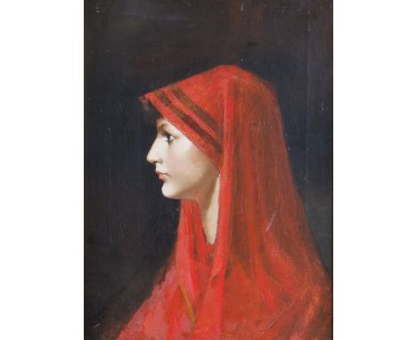 After JEAN JACQUES HENNER (1829 - 1905) Framed, unsigned, oil on canvas, portrait of Saint Fabiola, 39cm x 29cm.