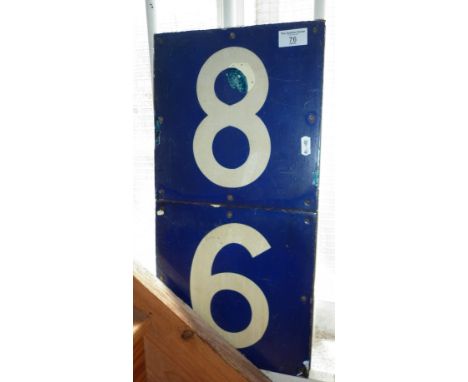 Enamel Railway car stop sign 8 over 6