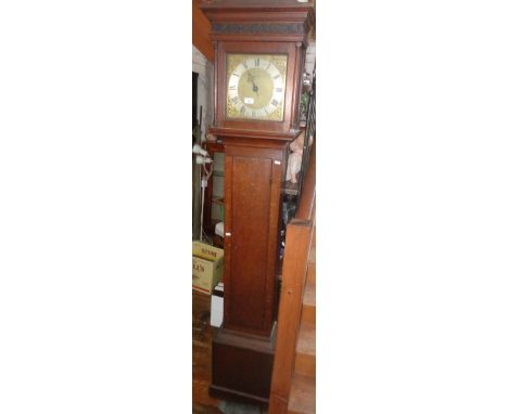 19th c. oak cased 30 hour grandfather clock by John Horsenaile of Warfield, 10" brass dial with silvered chapter ring and the