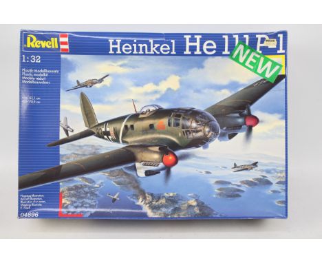 Revell - A boxed 1:32 scale Revell #04696 Heinkel He111P-1 plastic model aircraft kit. The model is presumed Mint being in a 