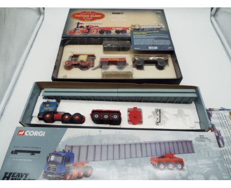 Corgi - two diecast 1:50 scale models comprising Vintage Glory road tractor, trailer and log load, Wynns # 80305 and Heavy Ha