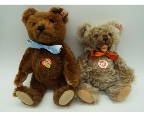 Steiff - two Bears comprising Zotty with orange bow, blonde bear issued in a limited edition, 29 cm (h), and 1956-2006 annive