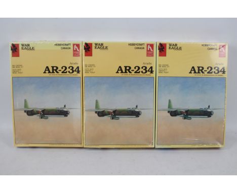 Hobbycraft - Three boxed Hobbycraft  HC1627 1:48 scale Arado AR-234 plastic model kits. Kits are presumed Mint being in facto