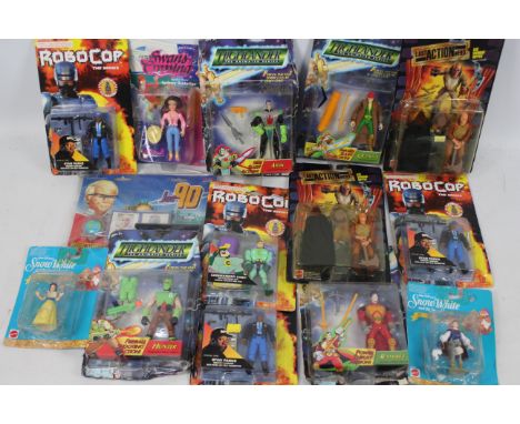 Robocop - Last Action Hero - Joe 90 - Swans Crossing - Highlander - Snow White - A selection of Fourteen Carded figures appea