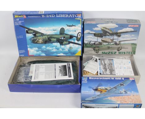 Revell - Dragon -Trumpeter - Three boxed scale plastic military aircraft model kits. Lot consists of Revell #045299 1:48 Cons