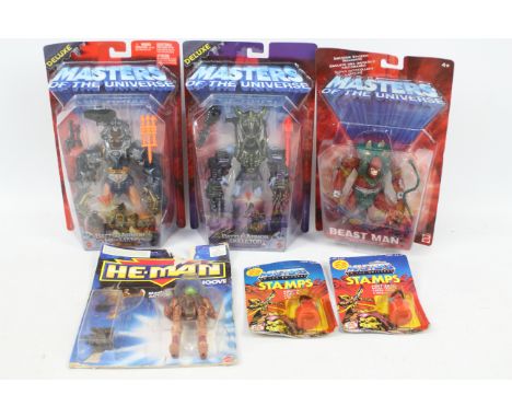 MOTU - Mattel - New Adventures of He Man - Stamps. A selection of  Six, Boxed Figures and Stamps appearing in Fair to Excelle