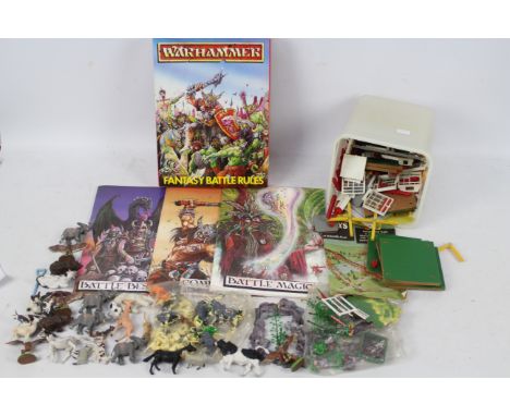 Britains - Chad Valley - Warhammer - A collection including a quantity of Chad Valley Bridge and Road Building Set, a quantit