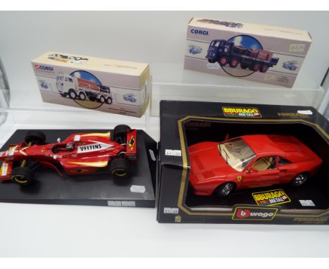 Bburago, Minichamps and Corgi Classics - two 1:18 scale model metal racing cars comprising Bburago Ferrari GTO (1984) # 3027,