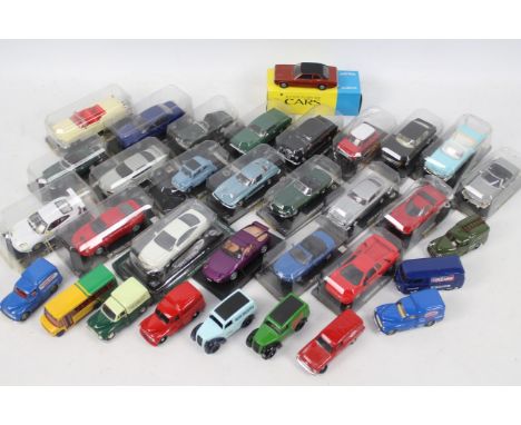 Corgi - Lledo - DeAgostini - 33 x models in 1:43 scale including Porsche 928, Morris Minor Van, Toyota Celica GT4, Saab 900 a