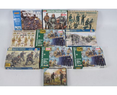 Revell - Italeri - Academy - Tamiya - Imex - A collection of 10 boxed 1:35 scale military personnel model kits. Lot includes 