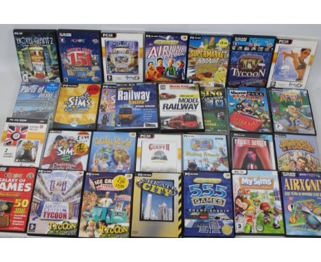 Green Street - EA Sports - Explosive - 30 x cased PC CD-ROM Games including Airline Tycoon, Hotel Giant 2, Private Dancer and