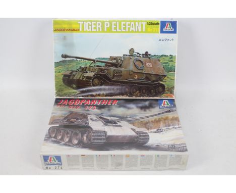 Italeri - Two boxed 1:35 scale plastic model tank kits. Lot consists of Italeri #275 Jagdpanther Sd.Kfz 173; together with #2