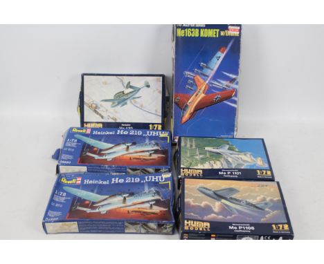 Huma - Dragon - Revell - Six boxed plastic model military aircraft kits in various scales. Lot includes Dragon #5551 'Master 