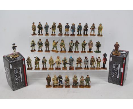 DelPrado - Corgi Forward March - A collection of 39 x WWII soldier figures and 2 x boxed Corgi figures including SS Officer 1