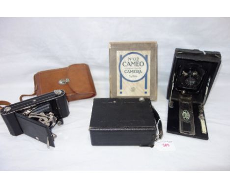 AN ART DECO KODAK FOLDING CAMERA, no. 44277 in original leather fitted carrying case, a Kodak Ensign Anastigmat Series foldin