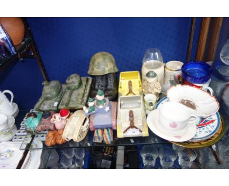 A COLLECTION OF CERAMIC TANKS and tank collectables 
