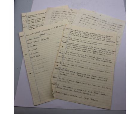 Eric Morecambe's handwritten joke ideas on different themes including Christmas, Drink, Appearances, some speech ideas, on 17