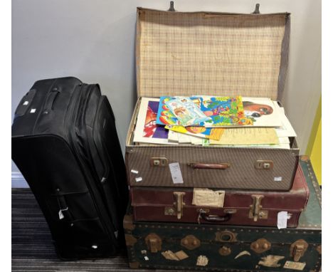 A large suitcase full of Get Well cards, hand drawn cards and letters mainly from school children wishing Eric a speedy recov