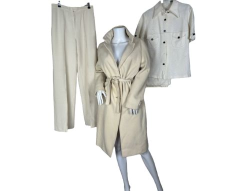 Vintage 1960 and 70s fashions to include a home made 1970s halter neck wrap dress, a tawny brown suede skirt, some turquoise 