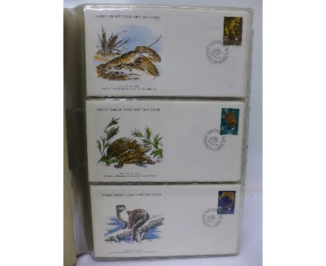 An album of The Official Collection of World Wildlife First Day Covers