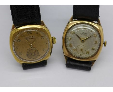 Two 9ct gold cased wristwatches, Rotary and Avia