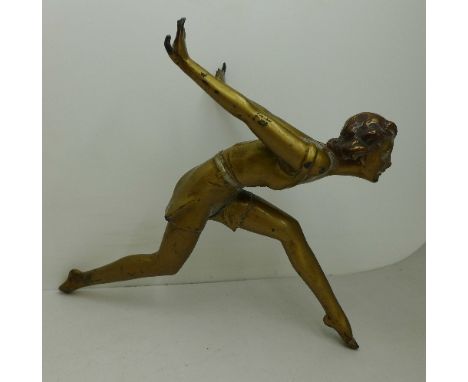 A cast Art Deco figure of a lady, a/f