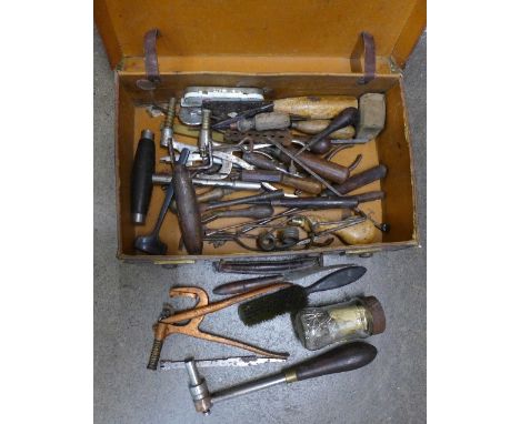 A case of piano tuning tools