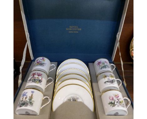 A Royal Worcester six-setting coffee set, boxed
