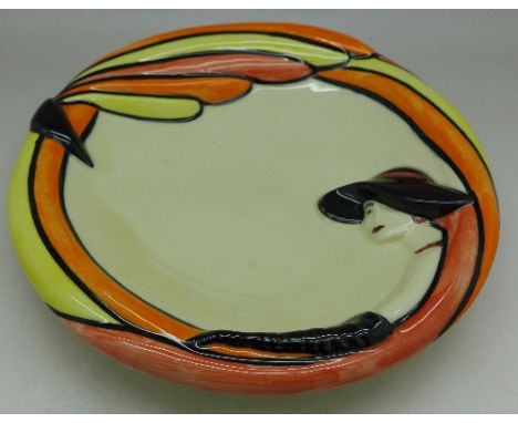 A Lorna Bailey Art Deco style bowl with lady, 19cm