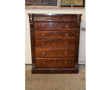 A large Victorian mahogany Scotch style seven drawer chest