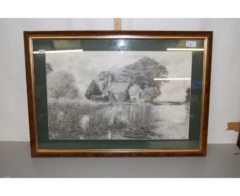Empson monochrome print of a rural Church