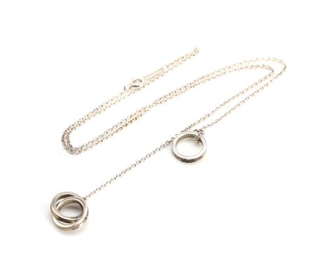 A sterling silver interlocking circles lariat necklace, by Tiffany & Co., each circle marked 1837 T &amp; Co 925, to an open 