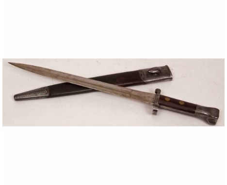 UK patent 1888 Mk III bayonet, Wilkinson-London, marked with a VR Crown, and with further crow's foot W D in steel mounted an