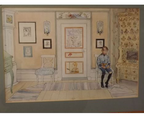 After G L, coloured print, Child seated in a decorative interior, 11 x 16 1/2 ins 