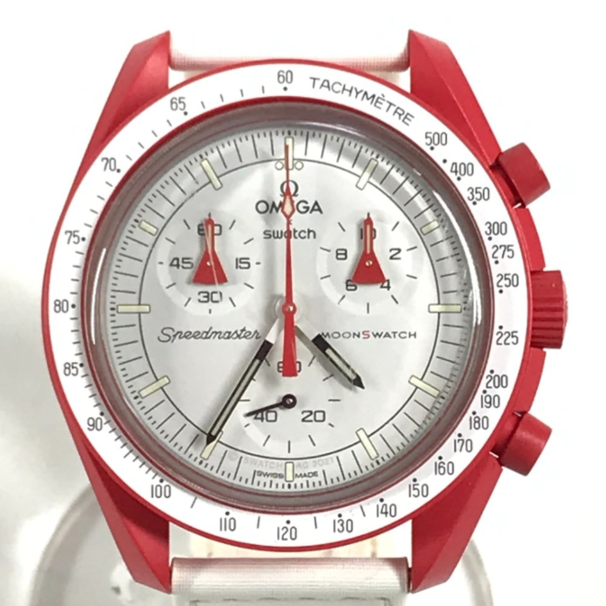 OMEGA Swatch SO33R100 Omega collaboration Moon MISSION TO MARS Mars watch for women, red