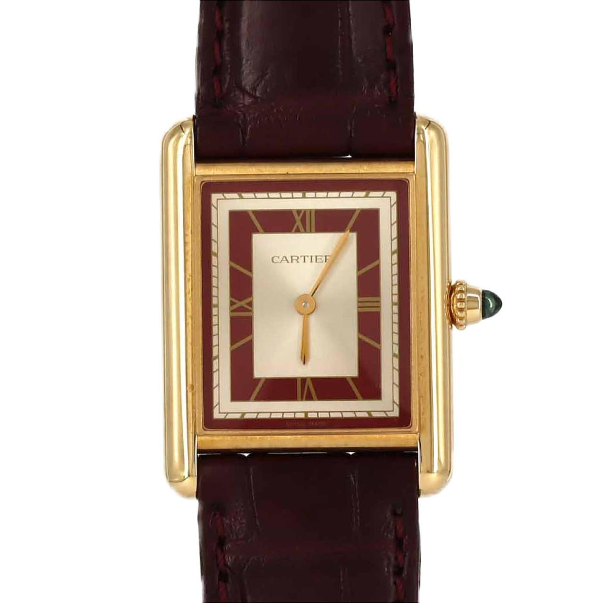 Cartier Tank Louis MM YG WGTA0059 Watch Manual Winding