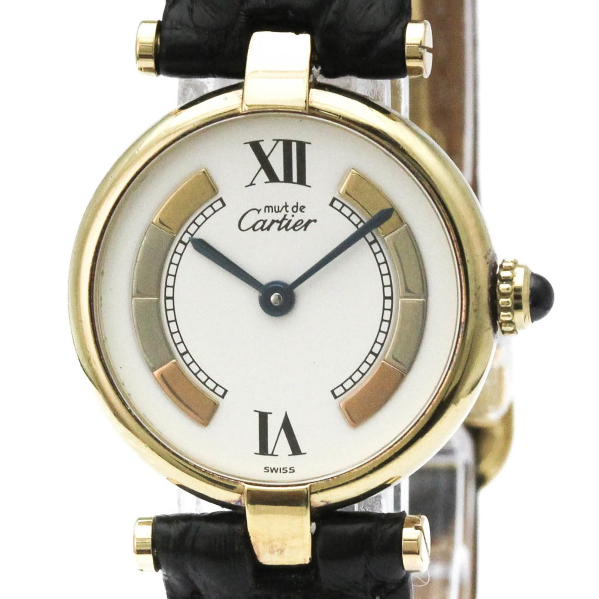 CARTIER Must Vendome Vermeil Gold Plated Quartz Ladies Watch 590004